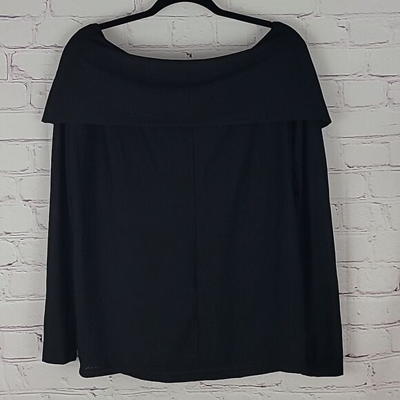 Demi Lovato for Fabletics | Anabelle Black Mesh Cowell Neck Top. Size Medium - Picture 3 of 5